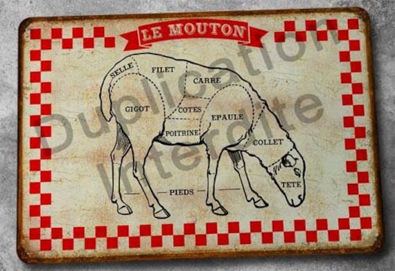 Plaque Métal Vintage Mouton