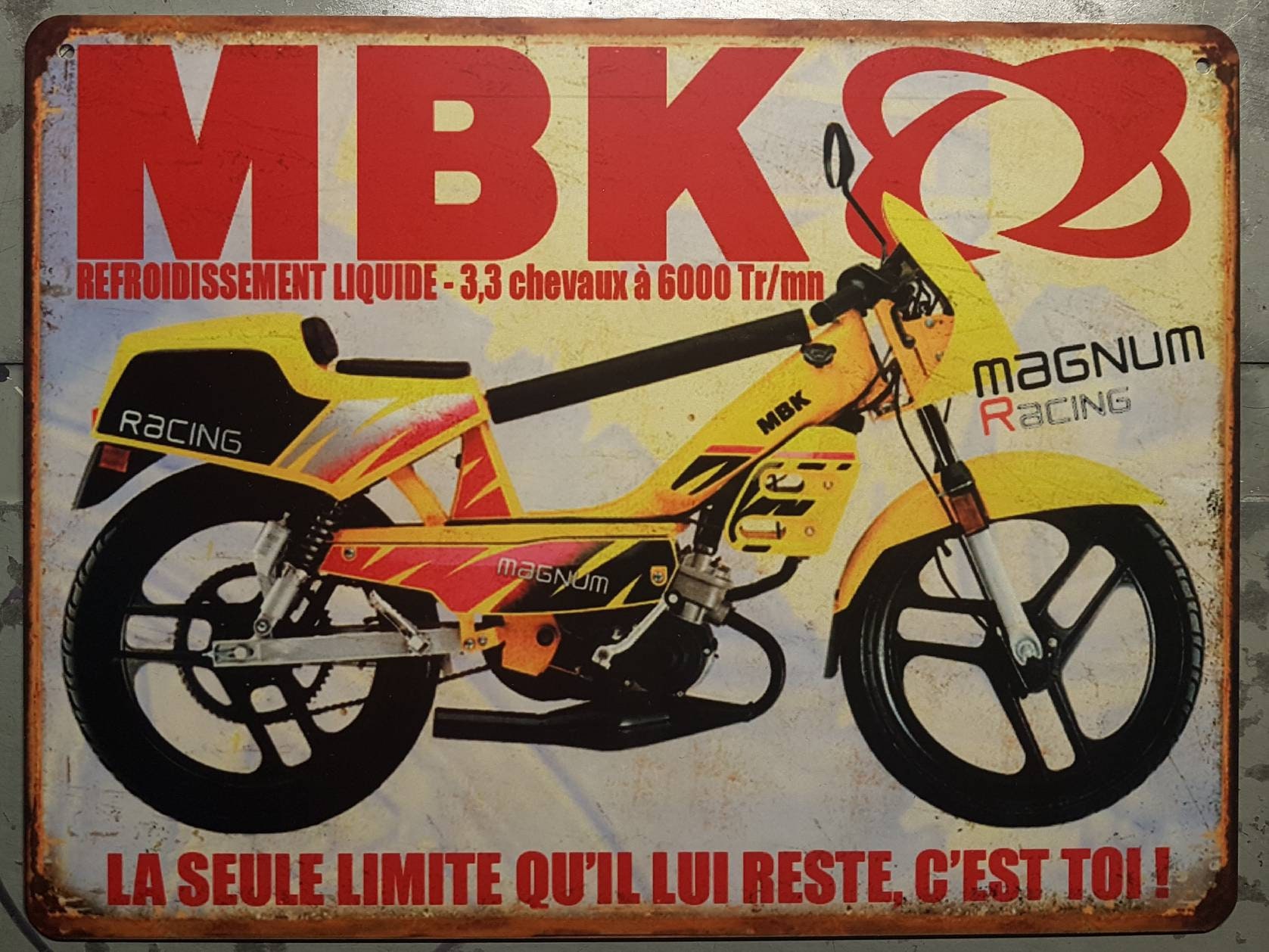 Plaque Métal Vintage Mbk Magnum Racing