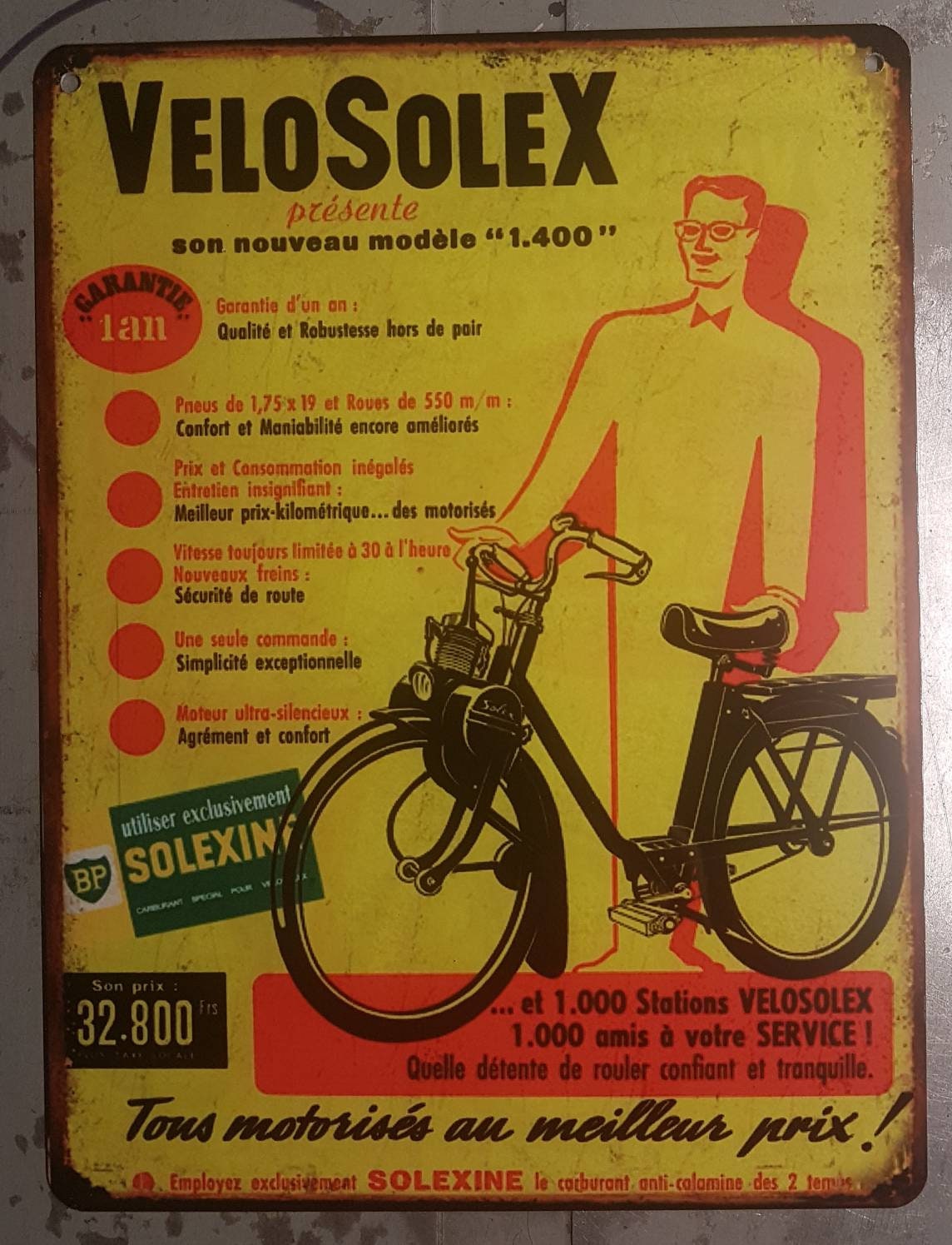 Plaque Métal Vintage Solex