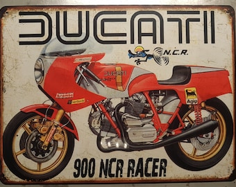 Plaque métal vintage Ducati NCR