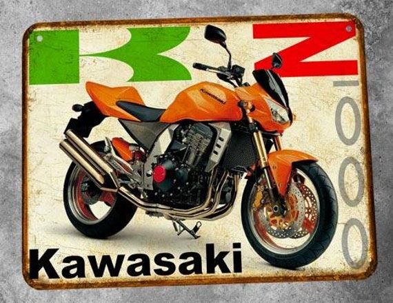 Plaque Métal Vintage Kawasaki Z 1000