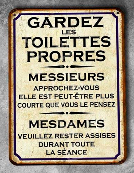 Plaque Métal Vintage Toilettes