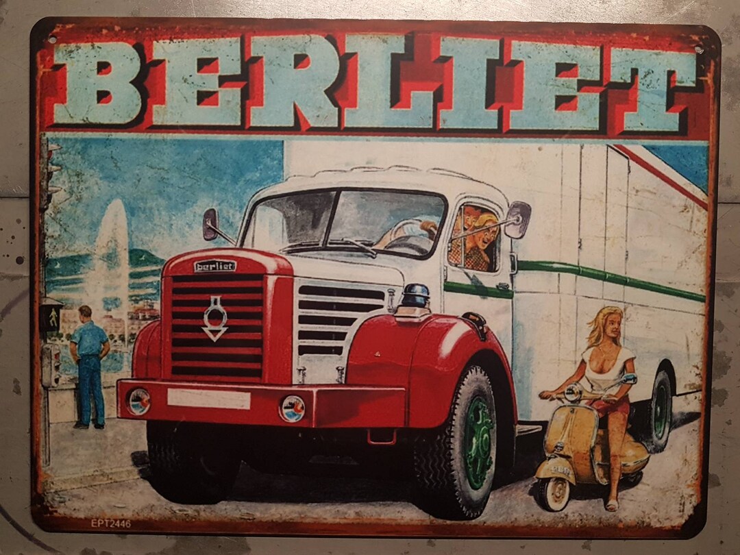 Plaque Métal Vintage Berliet - Boutique gourmande - ingrédients frais