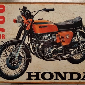 Vintage Honda 750 four metal plate