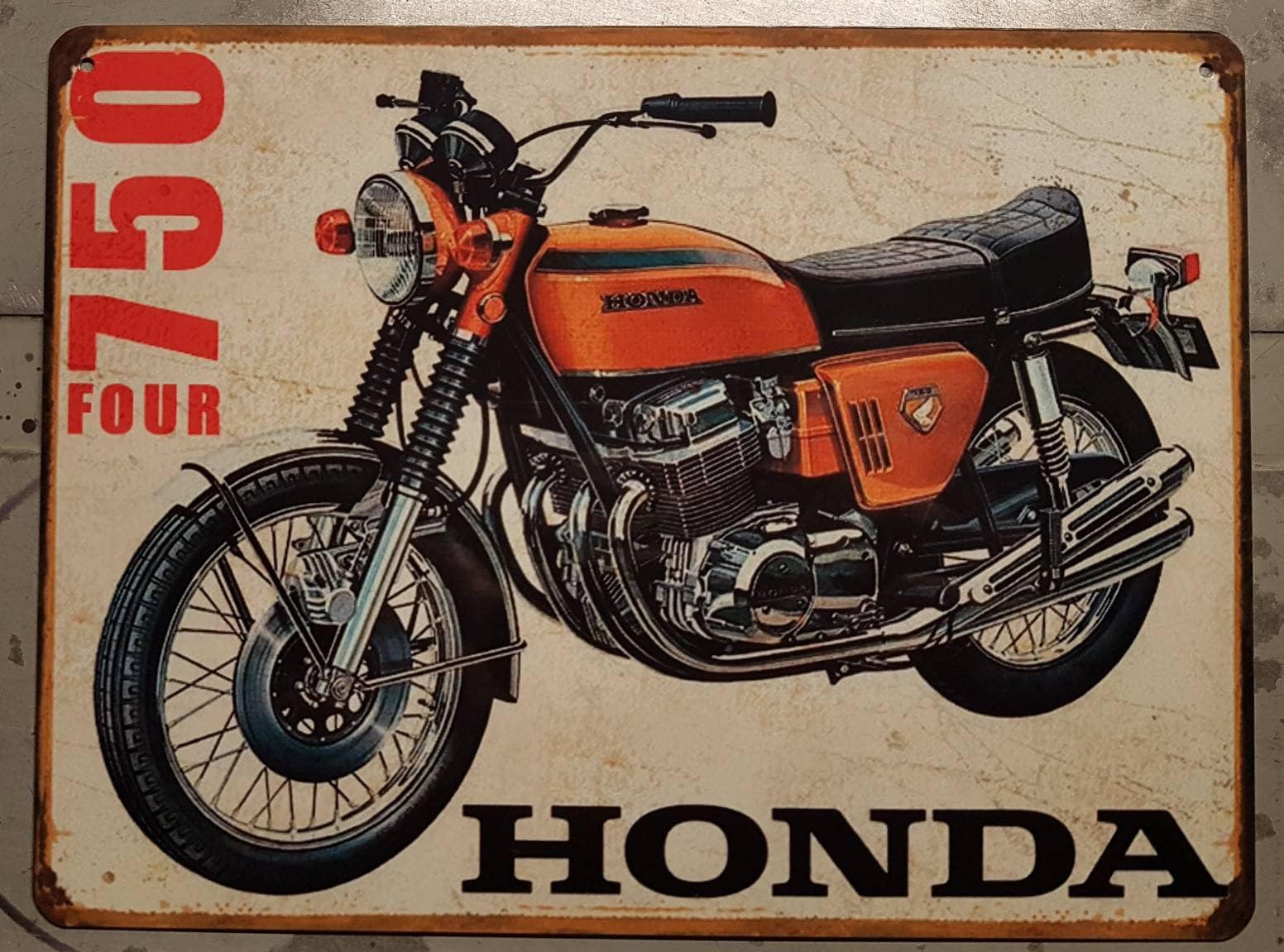 Plaque Métal Vintage Honda 750 Four