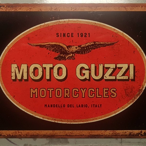 Plaque métal vintage Moto Guzzi