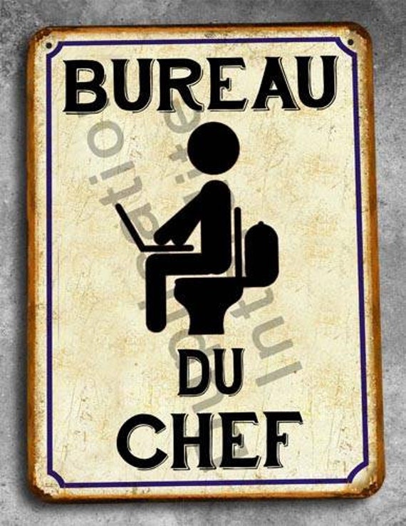 Plaque Métal Vintage Bureau Du Chef