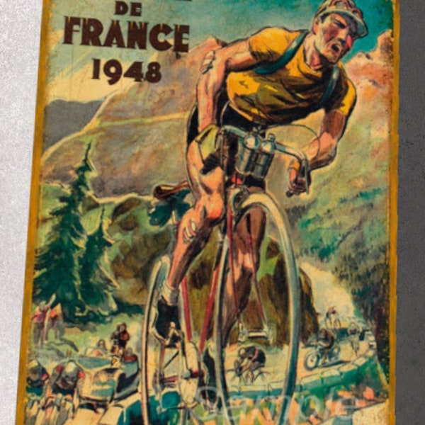 Tour de France vintage metal plate 1948