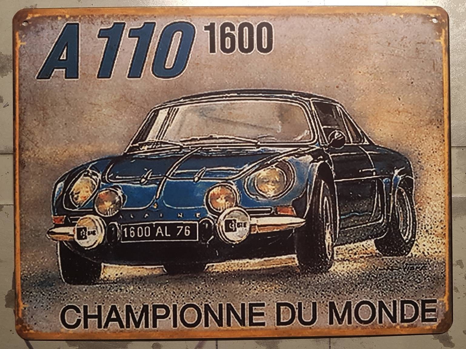 Plaque Métal Vintage Alpine A110