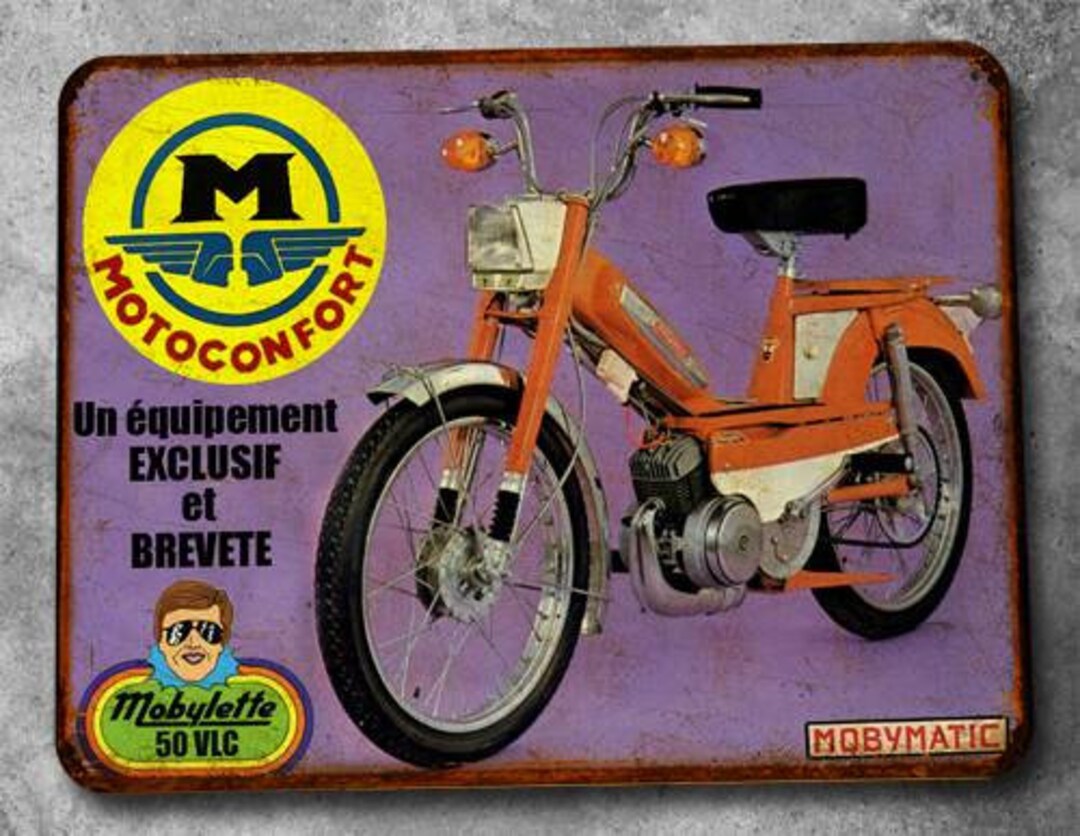 Plaque Vélo Ancienne MOTOCONFORT – Métal, Fabriquée En France, Cyclisme Vintage