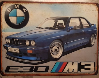 Plaque métal BMW M3 E30