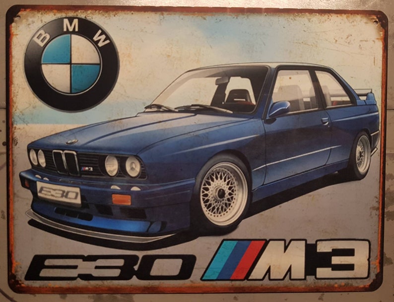 Plaque métal BMW M3 E30 image 1