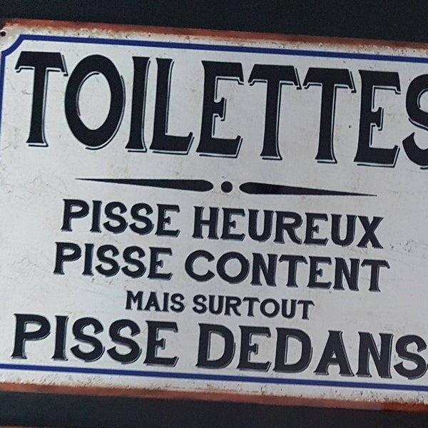 Plaque métal vintage Toilettes