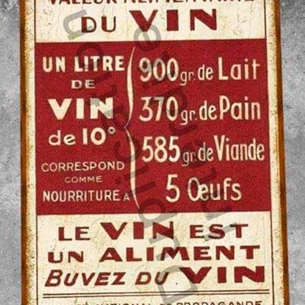 Plaque métal vintage Valeur alimentaire