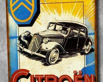 Plaque métal Citroën Traction