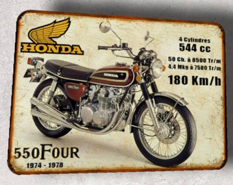 Plaque métal vintage Honda 550 four