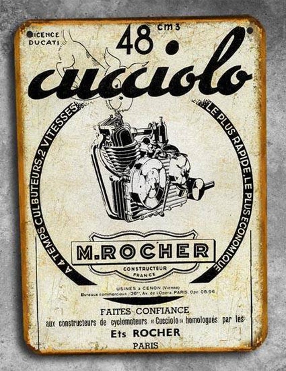 Plaque Métal Vintage Ducati Cucciolo