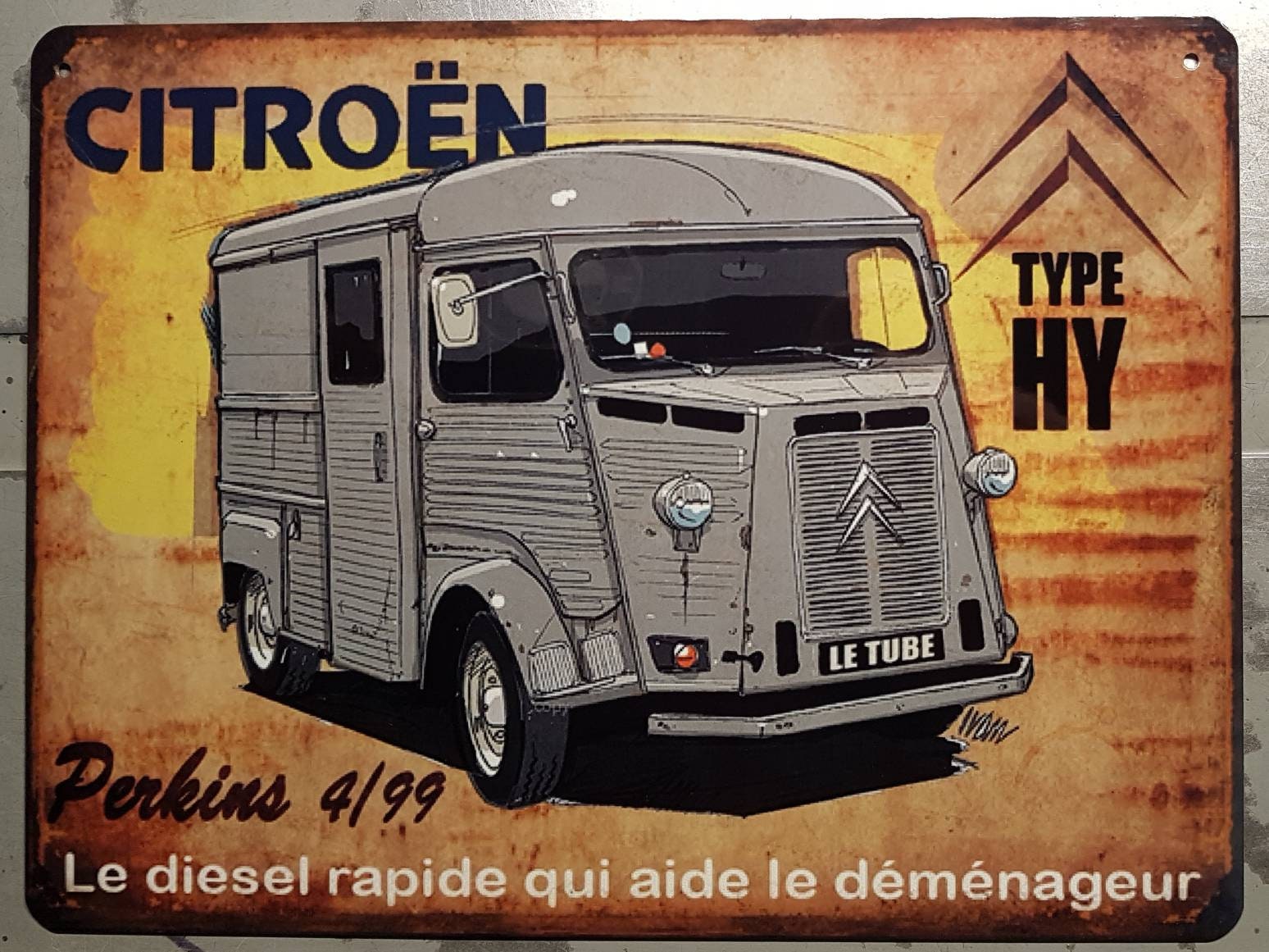 Plaque Métal Vintage Citroën Hy