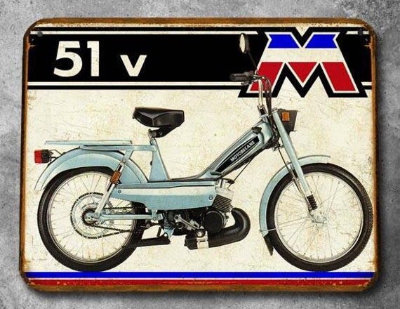 Plaque Métal Vintage Motobecane 51V