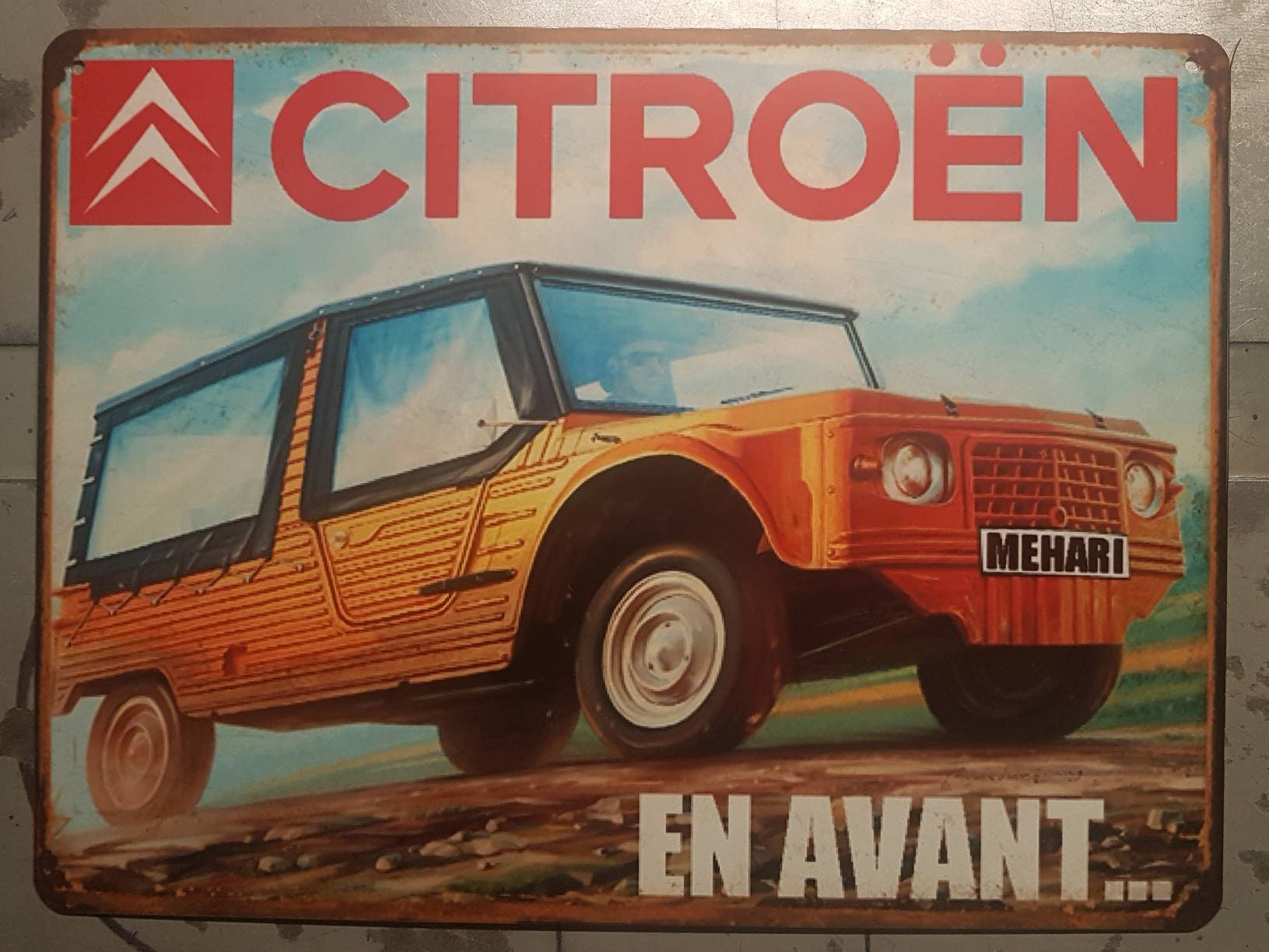 Plaque Métal Vintage Citroën Mehari