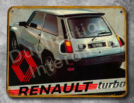 Plaque Métal Vintage Renault 5 Turbo