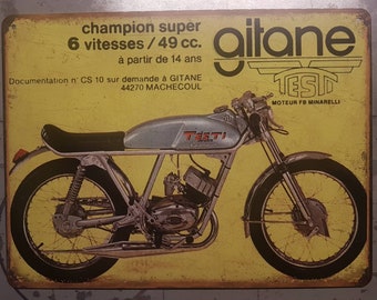 Vintage metal plate Gitane Testi 50