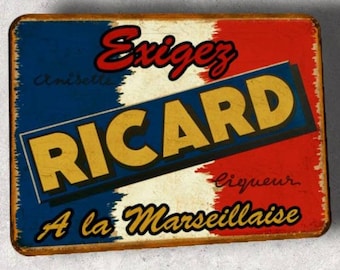 Vintage metal plate Ricard Flag