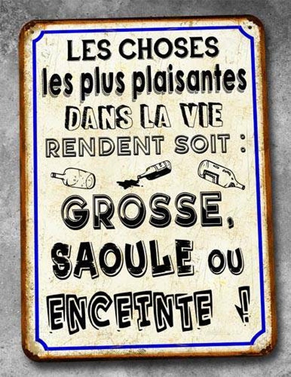 Plaque Métal Vintage Les Choses Plaisantes