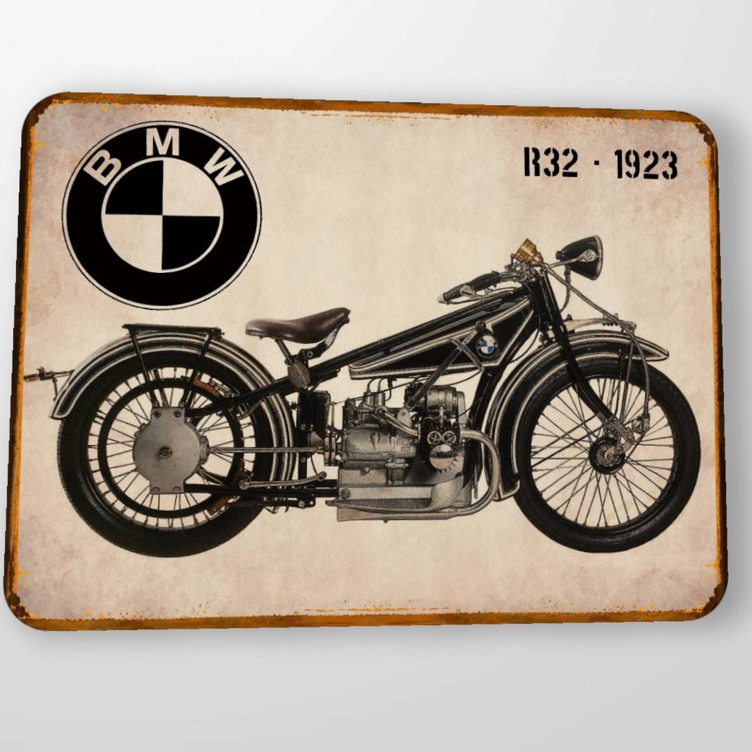 Plaque Métal Vintage Bmw R32 . 1923