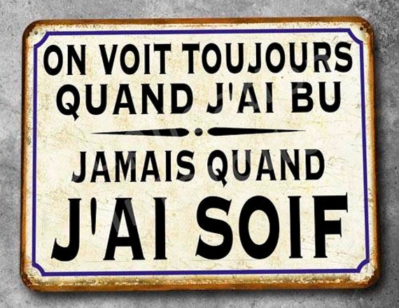 Plaque Métal Vintage Bar J'ai Soif