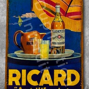 Ricard vintage metal plate