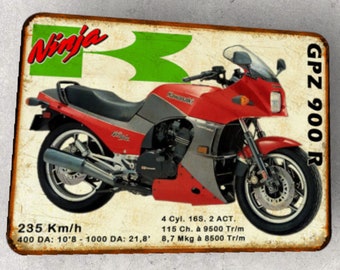 Plaque métal vintage Kawasaki GPZ 900 R Ninja