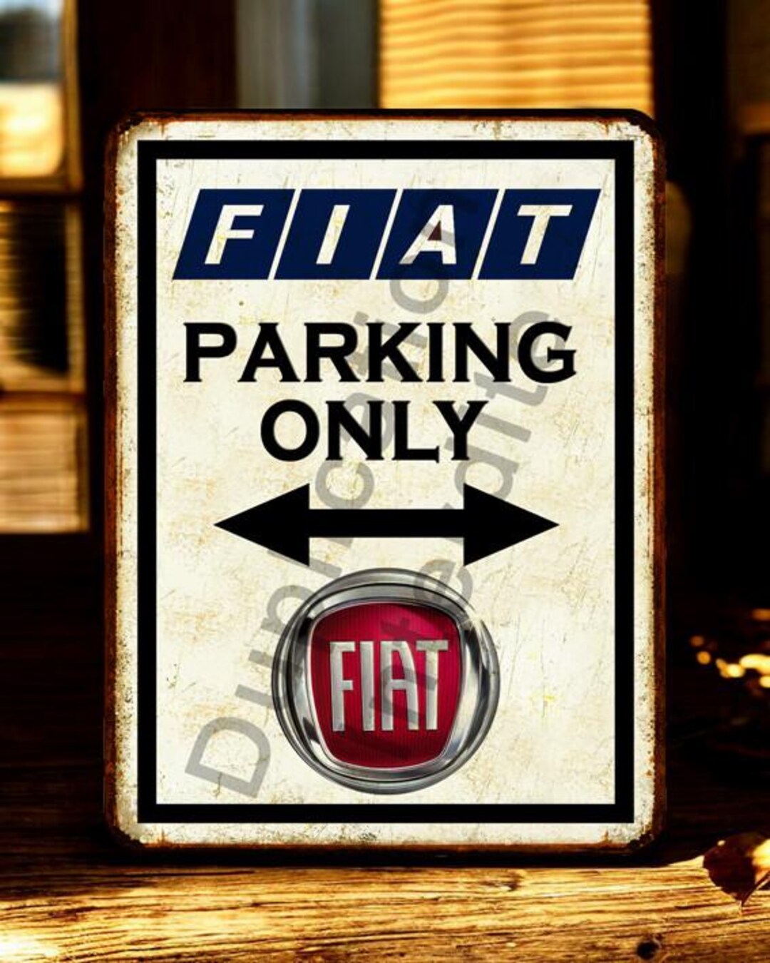 Vintage Fiat Parking Only Metal Sign - Etsy