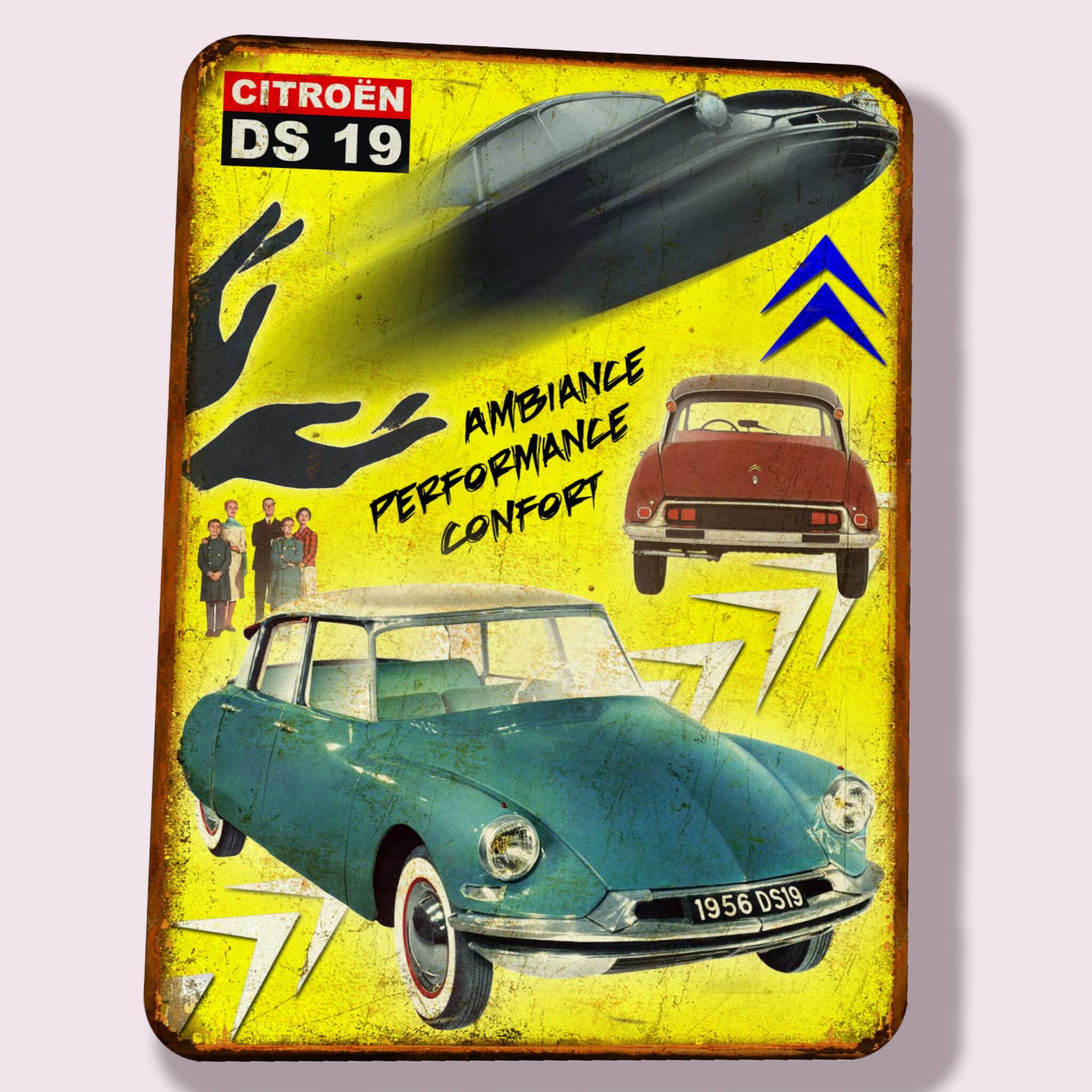 Plaque Métal Vintage Citroën Ds 19