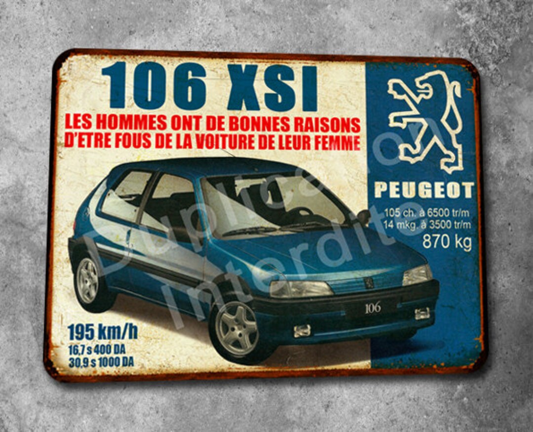 プジョー　旧ロゴ キャリーケース プジョー 旧ロゴ キャリーケース Plaque métal vintage Peugeot 106