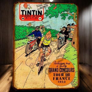 Vintage Tintin 1953 metal sign
