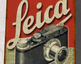 Leica vintage metal plaque