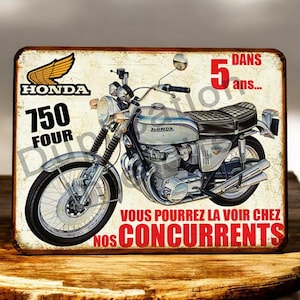 Vintage Honda 750 four metal plate