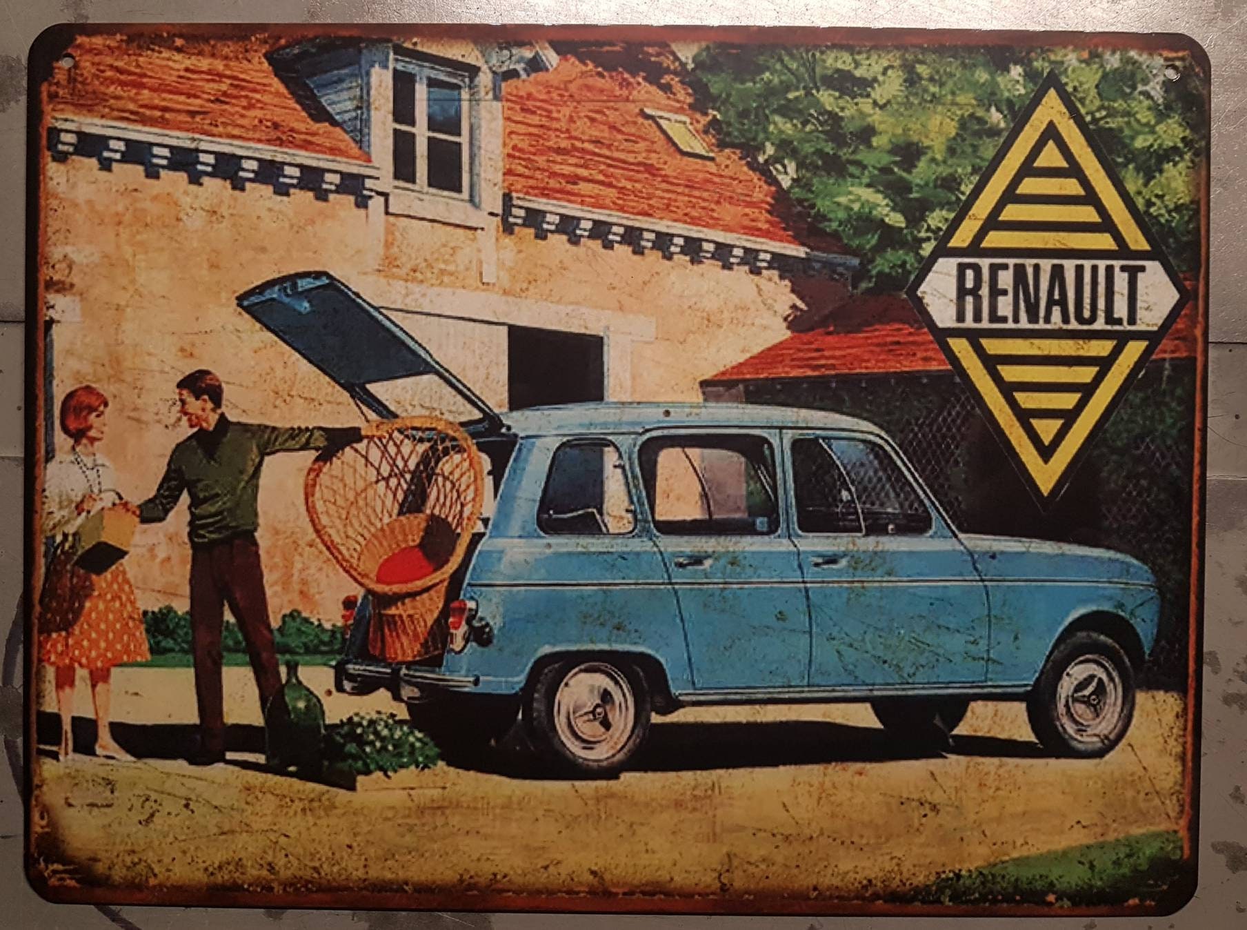 Plaque Métal Vintage Renault 4L