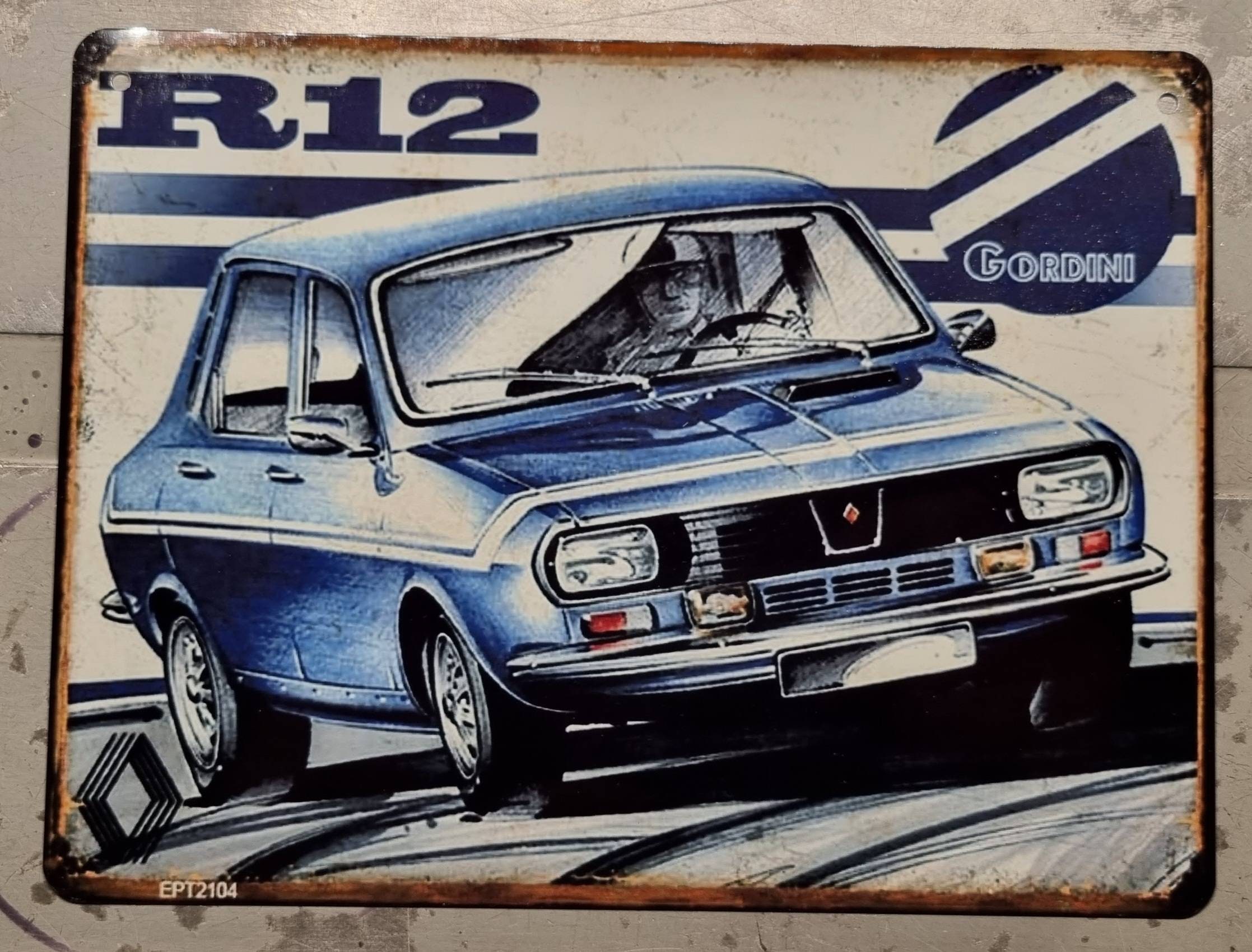 Plaque Métal Vintage Renault 12 Gordini