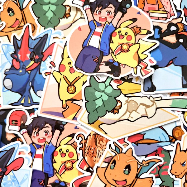 World Champion Ash Pokemon Stickers