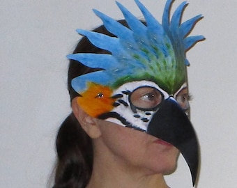Parrot mask, Halloween mask, animal mask, masquerade mask, costume mask, theatre performance mask, dance performance mask