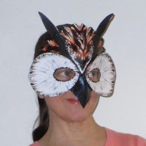 Owl mask, Halloween mask, animal mask, masquerade mask, costume mask, theatre performance mask, dance performance mask