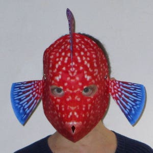Fish Mask, animal mask, Halloween mask, masquerade mask, costume mask, theatre performance mask, dance performance mask
