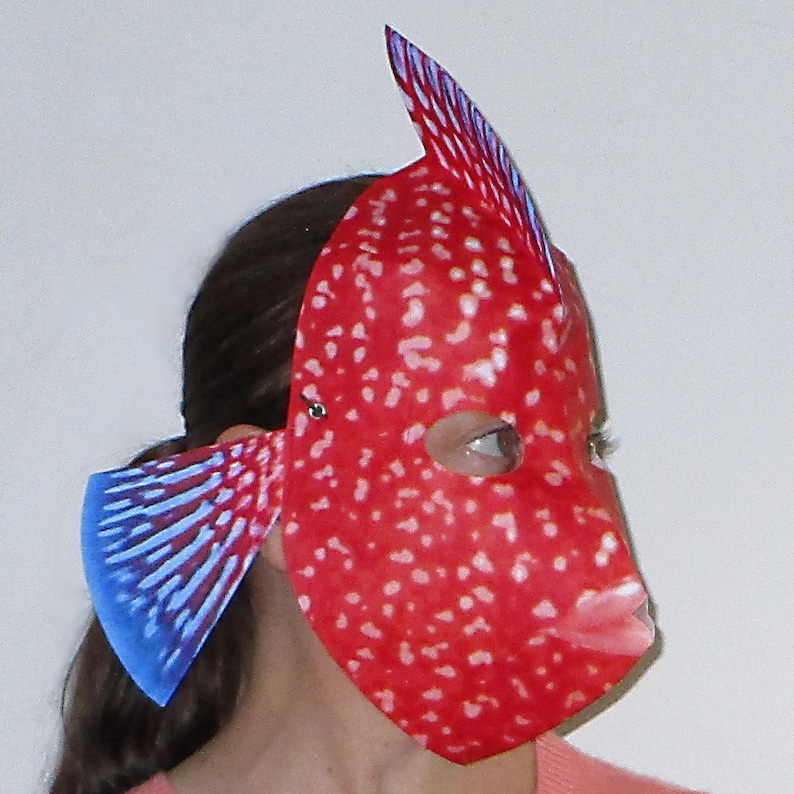 Fish Mask, Animal Mask, Halloween Mask, Masquerade Mask, Costume Mask