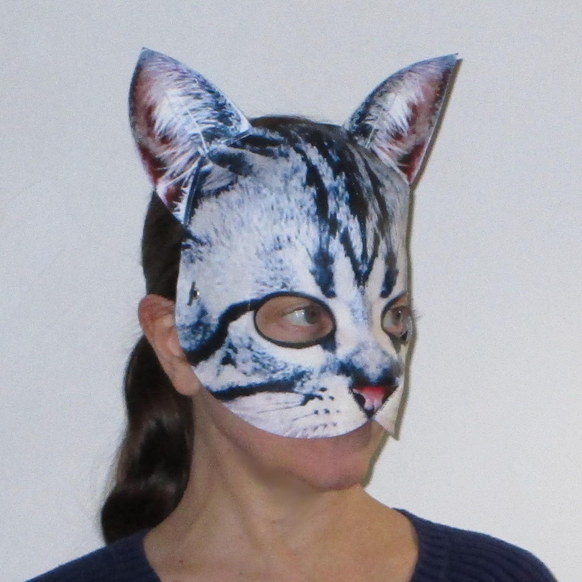 Cat Mask, Tabby Cat Mask, Animal Masks, Halloween Mask, Masquerade Mask
