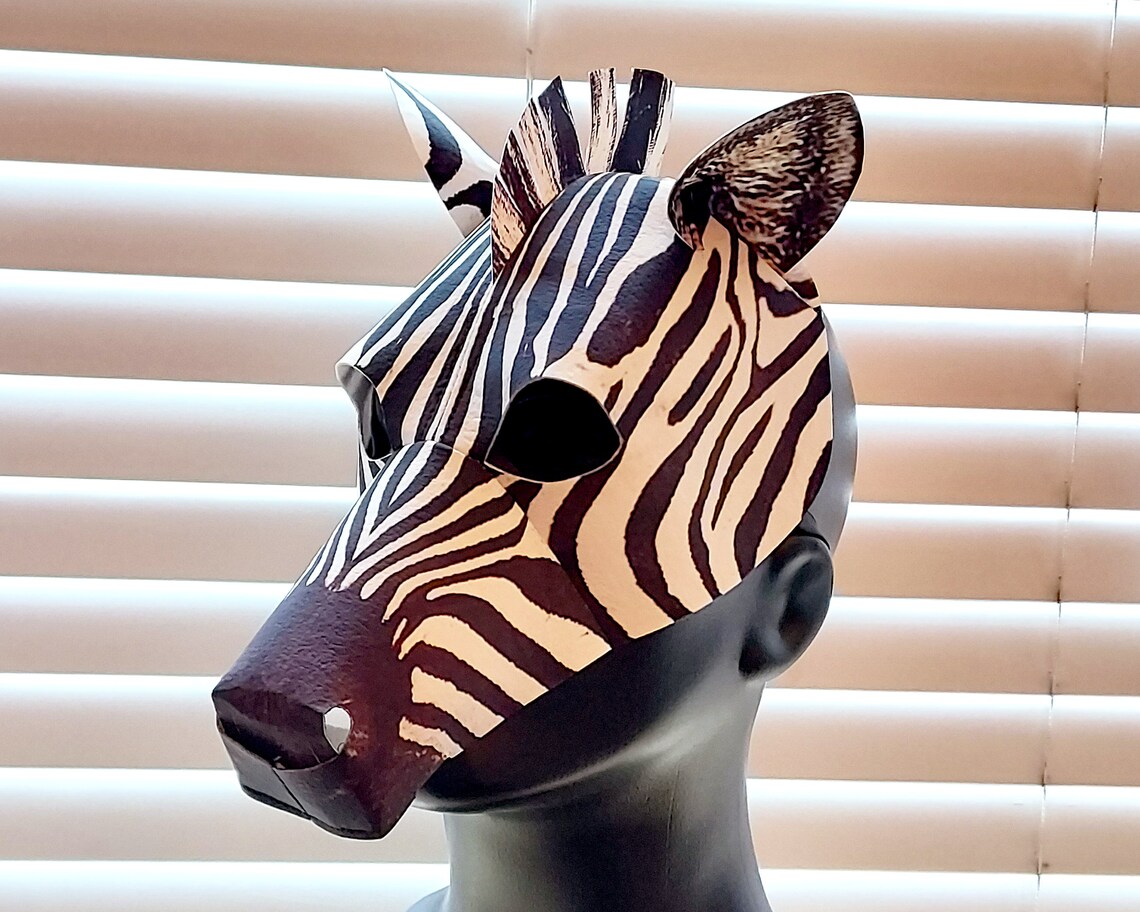 Zebra Mask, Halloween Mask, Animal Mask, Masquerade Mask, Costume Mask ...