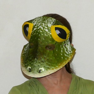 Frog mask, Halloween mask, animal mask, masquerade mask, costume mask, theatre performance mask, dance performance mask