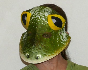Frog mask, Halloween mask, animal mask, masquerade mask, costume mask, theatre performance mask, dance performance mask