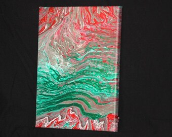 Mint Acrylic Pour Painting
